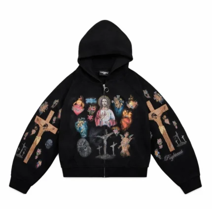 We Are Righteous Ultimate Sacrifice Thermal Zip Up Black