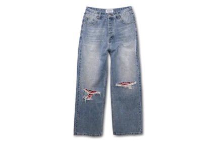 Werighteous Red Paisley Distressed Denim