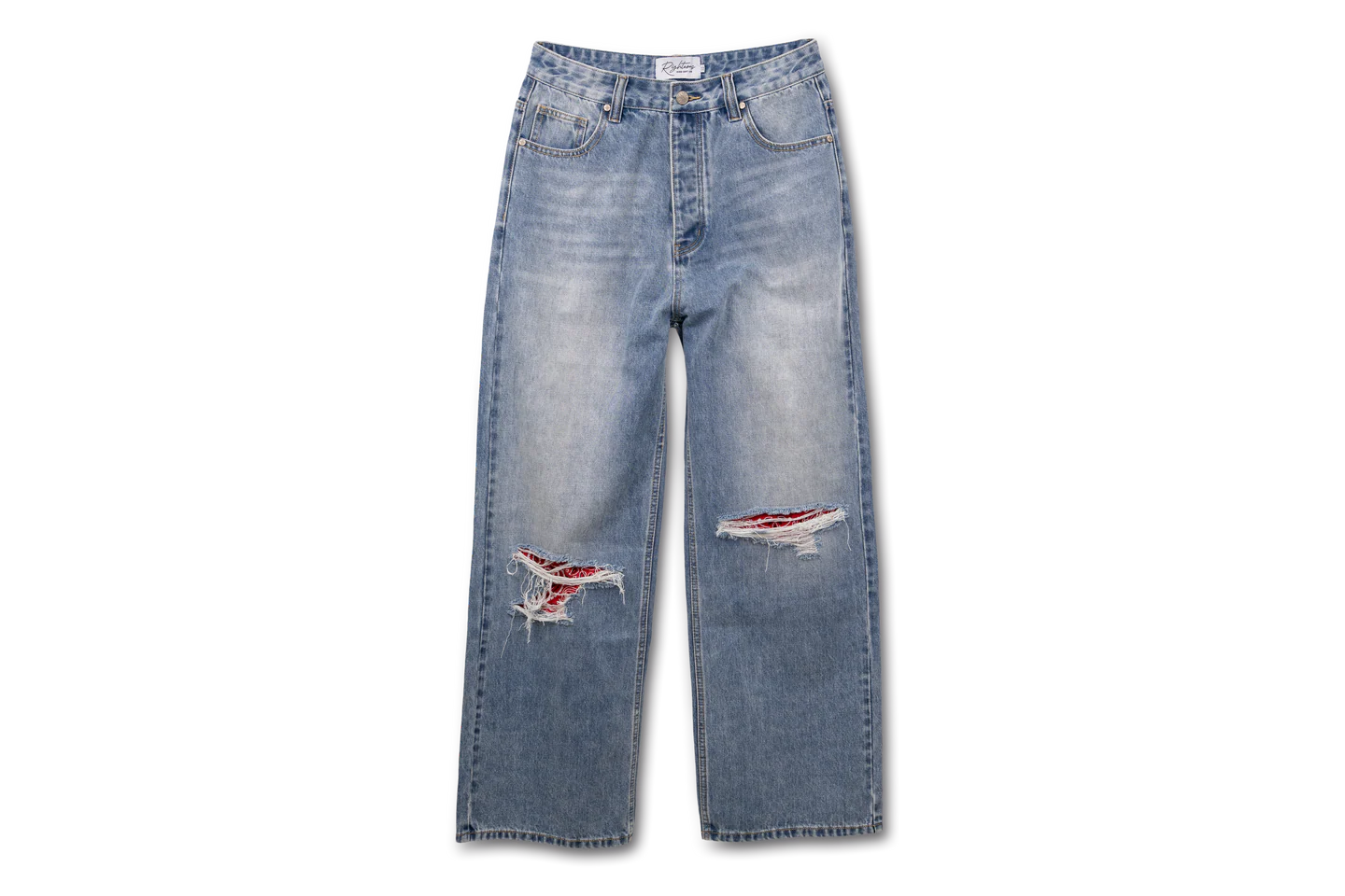 Werighteous Red Paisley Distressed Denim Werighteous Red Paisley Distressed Denim