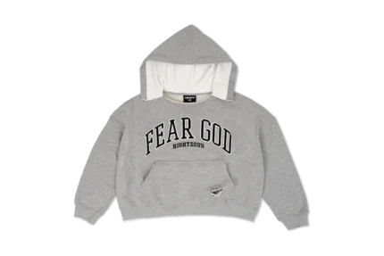 We Are Righteous Fear God Distressed Cropped Hoodie