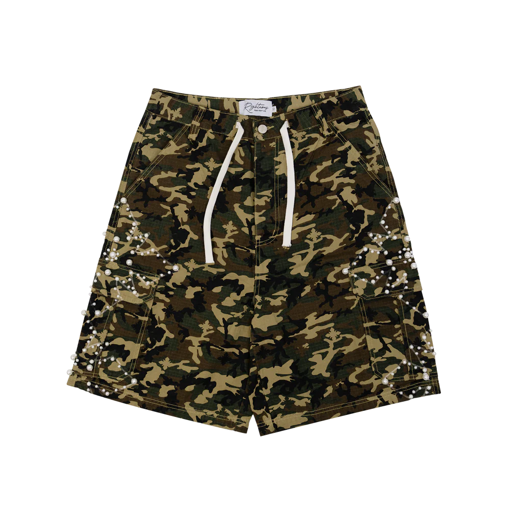 We Are Righteous Camo Pearl Cargo Shorts (Brown) We Are Righteous Camo Pearl Cargo Shorts (Brown)